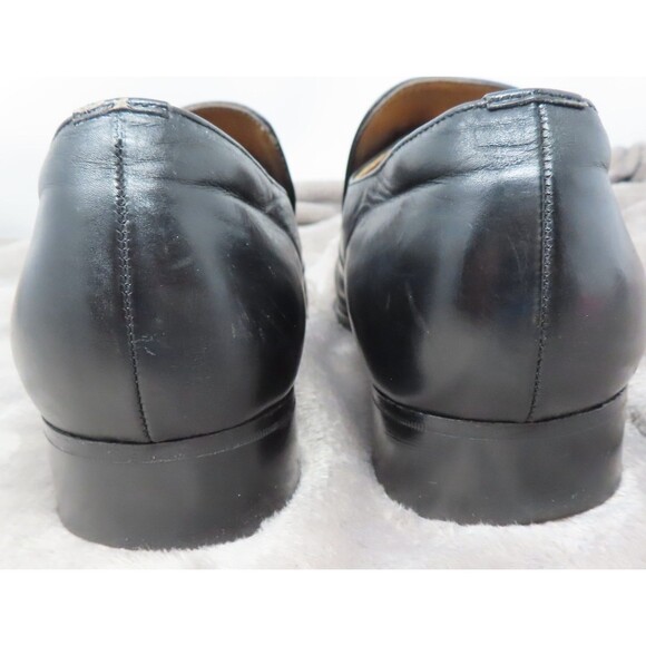 Manz Dress Shoe Mens 9 Black Leather Loafer Slip On Block Heel Made In Germany - Picture 5 of 15